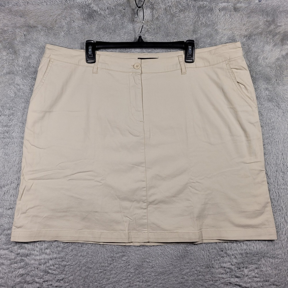 Ellos Skort Skirt Womens 16‎ Beige Ivory Chino Tennis Golf NWOT